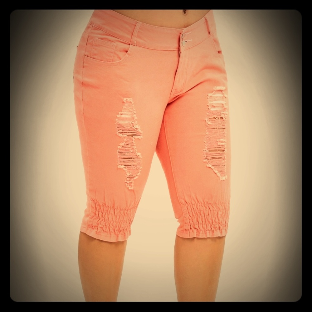 Pink ripped jeans